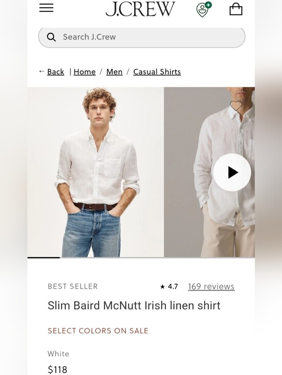 J. Crew Other - J. Crew Slim Baird McNutt Irish 100% Linen Shirt - White Unisex Large
